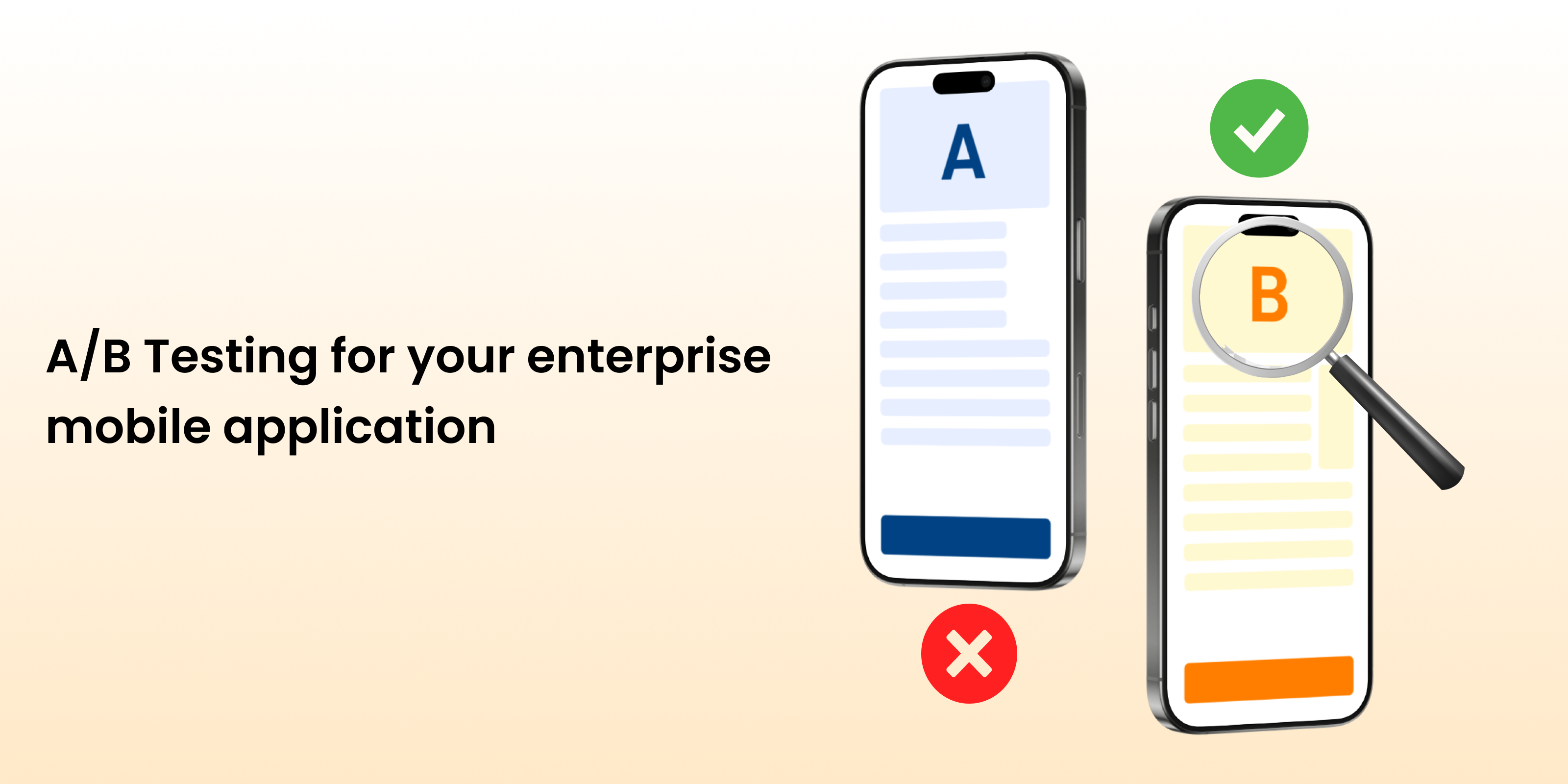 a feature image for a section about A/B Testing for your software app development process